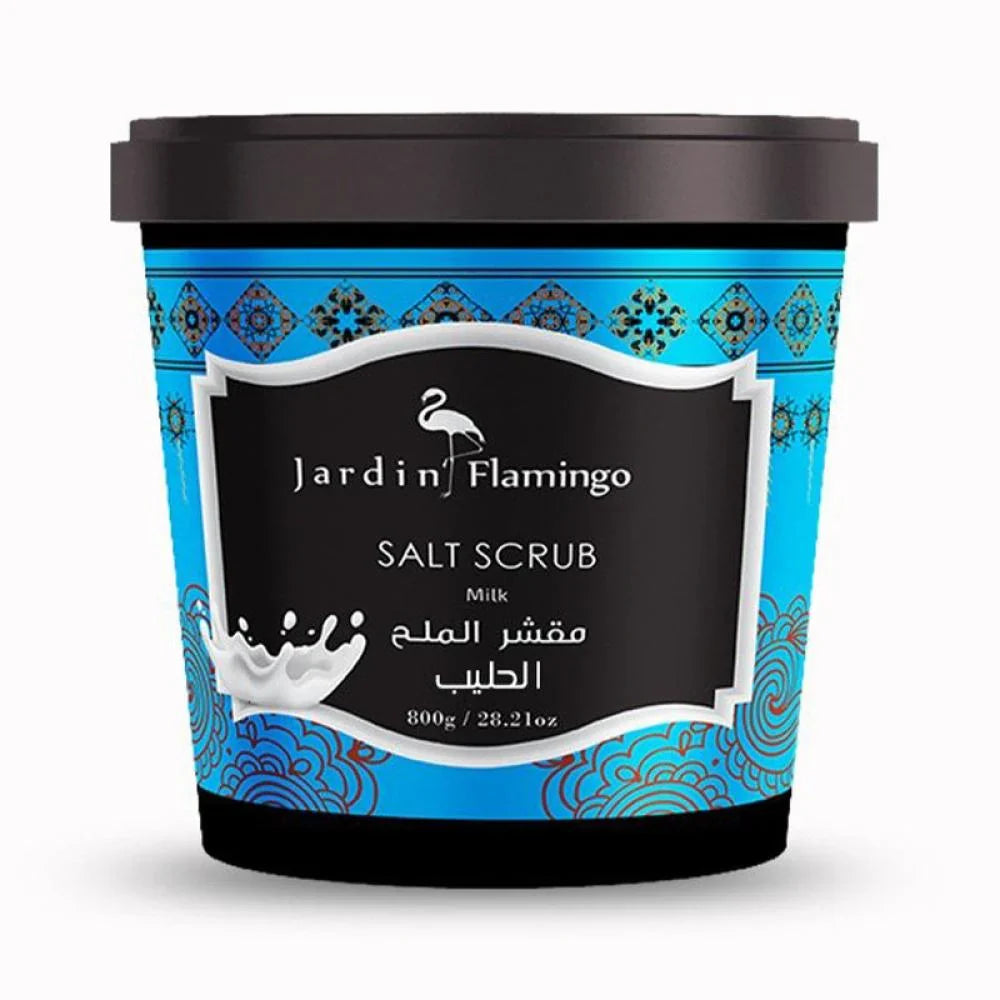 مقشر الجسم بالملح بنكهة الحليب من جاردن فلامنجو ٨٠٠ غرام