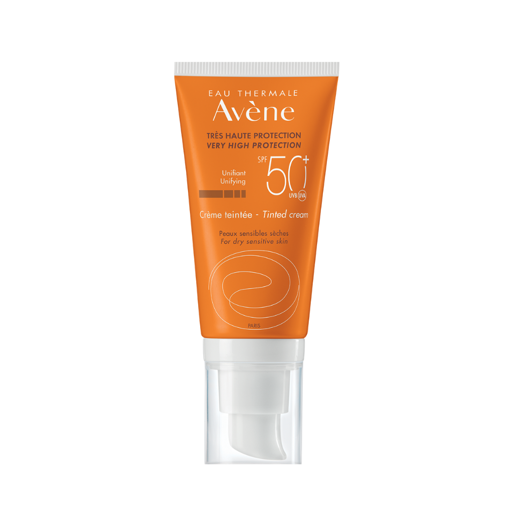 كريم الشمس الملون من افين حماية عالية جدًا بعامل حماية من الشمس SPF50 50 مل