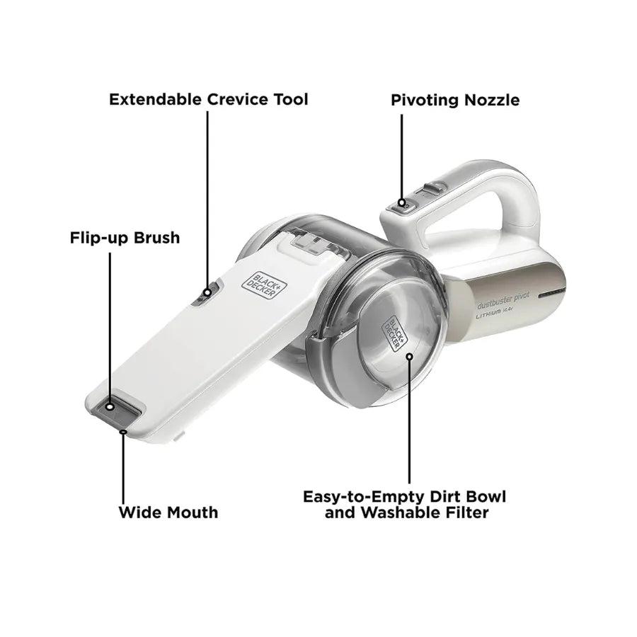 مكنسة يدوية لاسلكية قابلة للدوران BLACK+DECKER Pivot Dustbuster موديل PV1420L