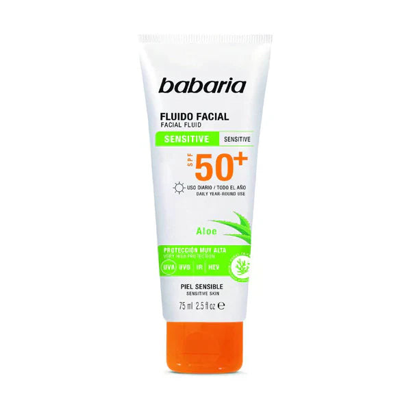 Babaria SPF50+ Sensitive Skin Facial Fluid 75Ml