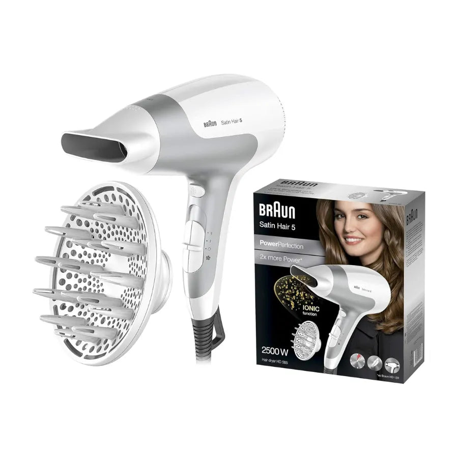 مجفف الشعر براون BRHD585 Satin Hair 5 PowerPerfection بقوة 2500 واط وتقنية الأيونات