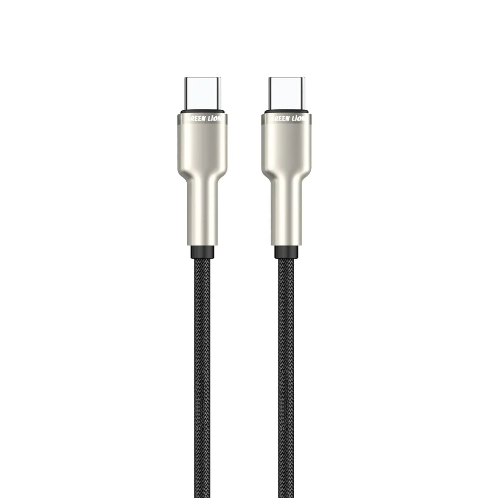 Green Lion USB C to USB C Braided Cable 60W Black GN60BRC2CBK