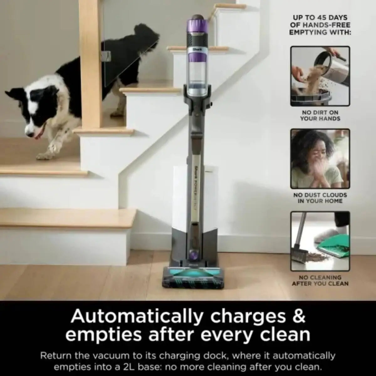 Ninja Shark Power Detect Cordless Vacuum Cleaner with HEPA Filt IP3251MET, مكنسة نينجا شارك اللاسلكية المزودة بفلتر هيبا IP3251MET
