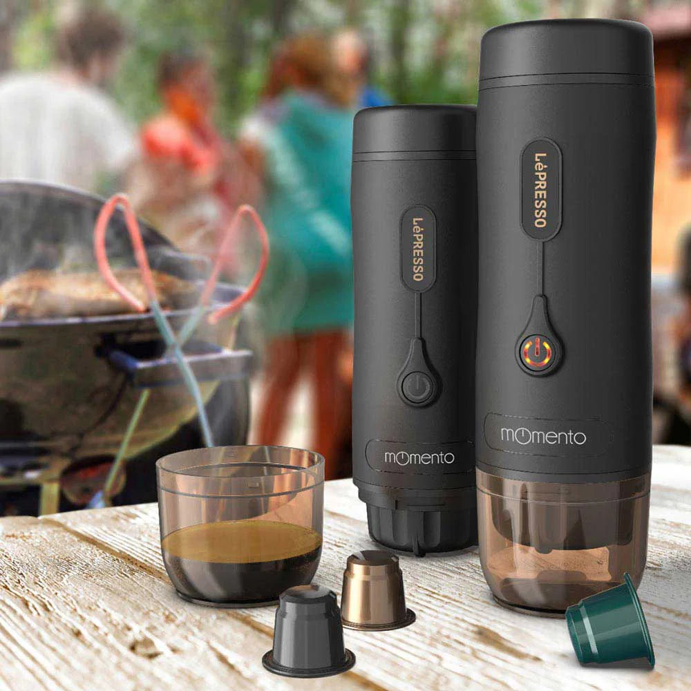ماكينة اسبريسو محمولة LePresso Momento 2.0 متوافقة مع كبسولات Nespresso LPPESSMBK