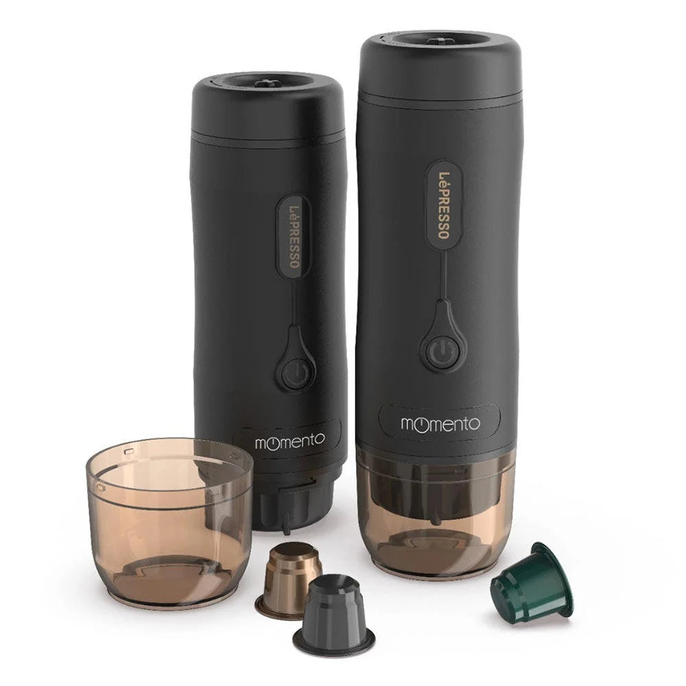ماكينة اسبريسو محمولة LePresso Momento 2.0 متوافقة مع كبسولات Nespresso LPPESSMBK