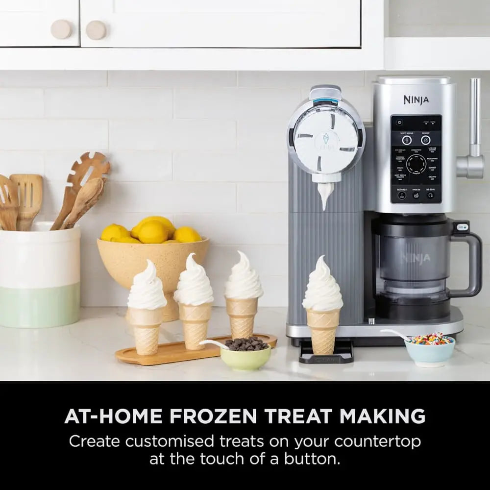 Ninja CREAMi Swirl 13-in-1 Ice Cream & Soft Serve Maker NC701UK, جهاز صنع الآيس كريم والسوفت سيرف نينجا CREAMi Swirl متعددة الوظائف 13 برنامج NC701UK