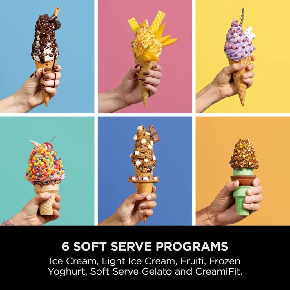 Ninja CREAMi Swirl 13-in-1 Ice Cream & Soft Serve Maker NC701UK, جهاز صنع الآيس كريم والسوفت سيرف نينجا CREAMi Swirl متعددة الوظائف 13 برنامج NC701UK