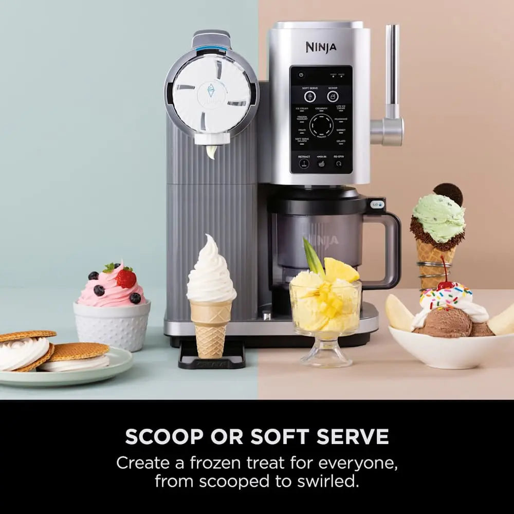 Ninja CREAMi Swirl 13-in-1 Ice Cream & Soft Serve Maker NC701UK, جهاز صنع الآيس كريم والسوفت سيرف نينجا CREAMi Swirl متعددة الوظائف 13 برنامج NC701UK