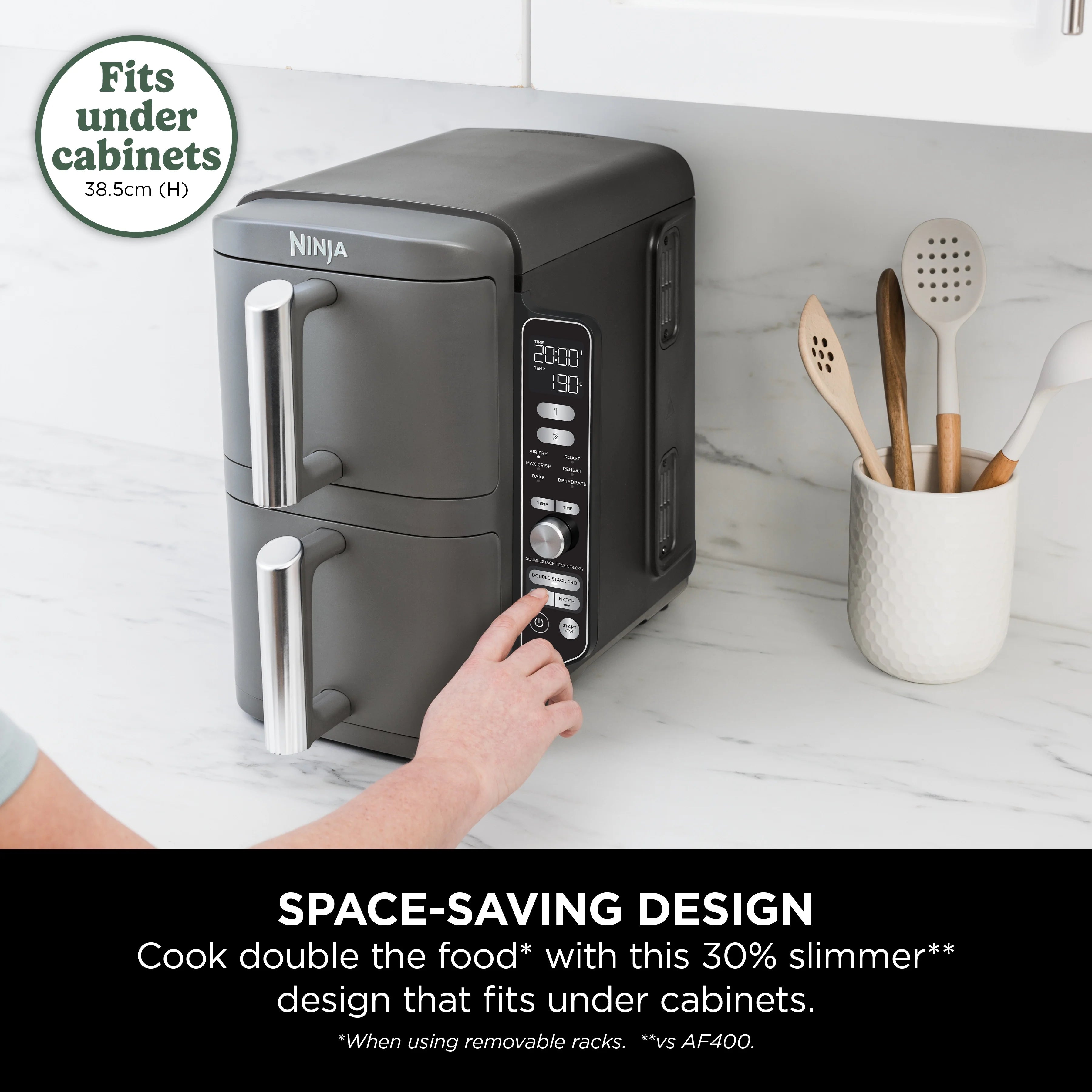 Ninja DoubleStack XL 2 Basket Air Fryer SL400ME | 9.5L Dual Drawer 2470W
