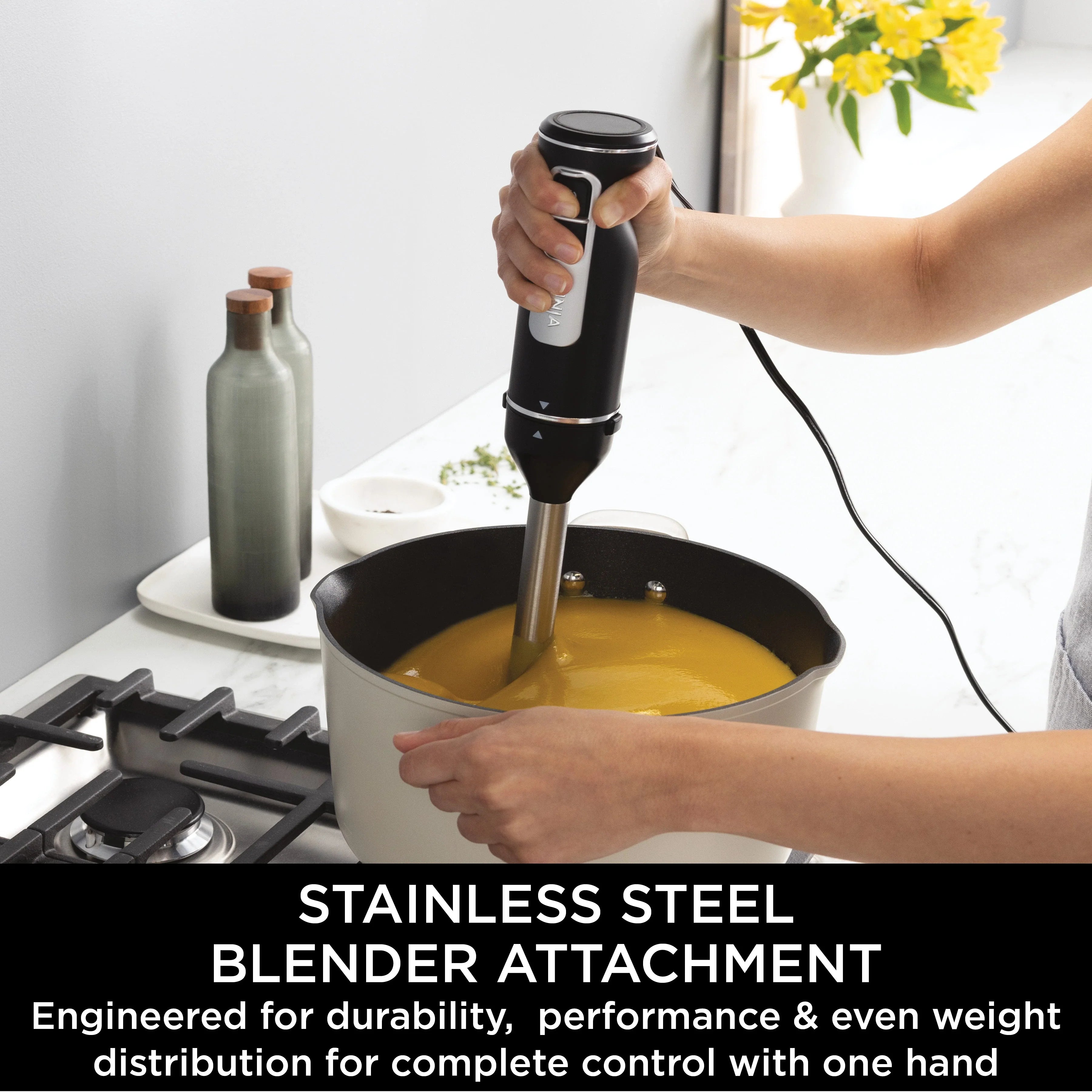 Ninja Foodi 3-in-1 Hand Blender, Mixer & Chopper CI100ME | 850W, خلاط يدوي نينجا Foodi 3 في 1 مع مفرمة وخفاقة | 850 واط CI100ME
