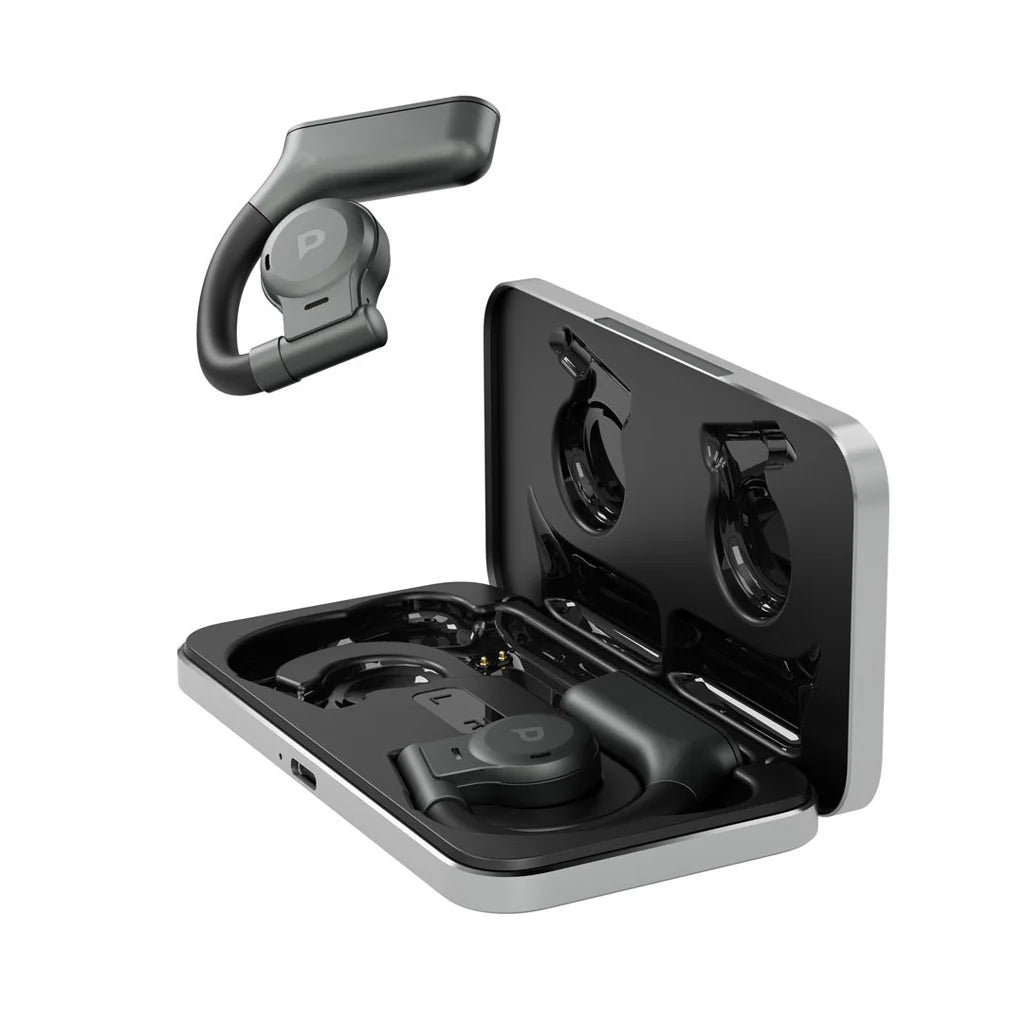 Powerology Air Conduction TWS Earbuds with Metal Charging Case Grey PWLAU004