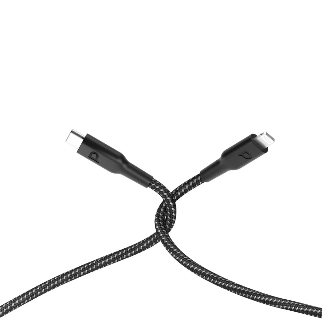 Powerology Braided Type C to Lightning Cable 2m PD 60W Black P23BRCL2BK