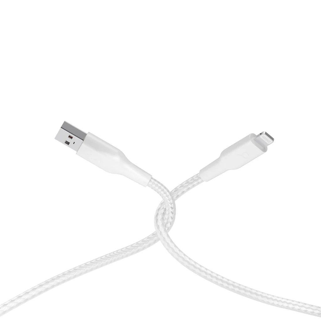كابل باورولوجي USB A إلى Lightning مضفر 1.2 متر أبيض P23BRAL12WH