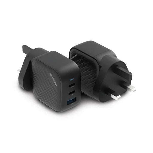 شاحن باورولوجي GaN Ultimate ثنائي PD بقدرة 65 واط مع Quick Charge أسود PWCUQC018
