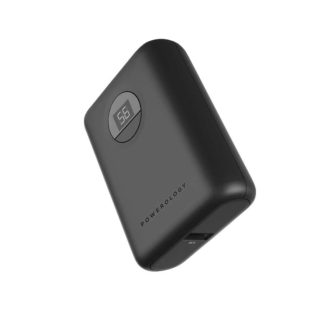 باور بنك Powerology Ultra Compact Power Bank سعة 10000mAh شحن سريع PD 20W أسود PPBCHA04-BK