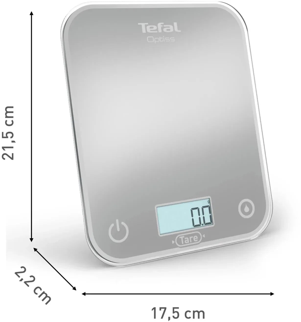 ميزان مطبخ رقمي TEFAL Optiss زجاج مقوى بدقة 1 جرام موديل BC5010