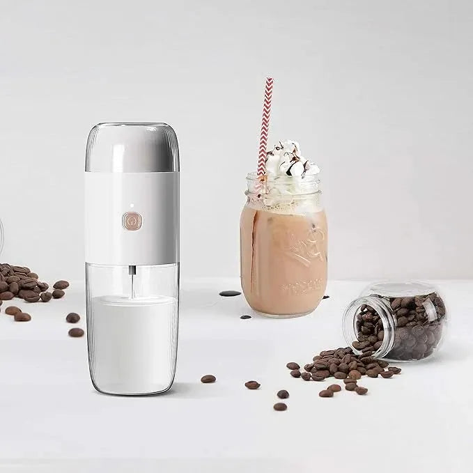 مطحنة قهوة وخافق حليب محمول 2 في 1 LePresso LPMFGRWH